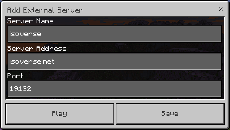 Connecting to isoVerse.net server with Bedrock